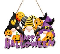 CHDITB Happy Halloween Hanging Sign,Gnome Door Hanger Wooden Decorative,Hallo ween Gnome Sign,Rustic Happy Halloween Wall Decor,Wall Decor Porch Home Wall Farmhouse Outdoor