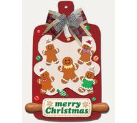 CHDITB Merry Christmas Decorations DIY Family Name Sign,Xmas Gingerbread Man Sign,Winter Christmas Gifts,Baking Cookies Gingerbread Cutting Board Wood Decor,Xmas Gift for Home Kitchen Cafe Indoor