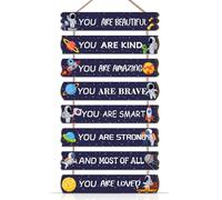 CHDITB Space Affirmations Wall Art Inspirational Quotes Decor Kids Bedroom