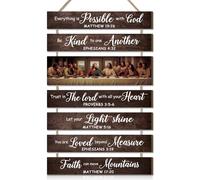 CHDITB The Last Supper Wall art,Christian Religious Quotes Sign,Christian Jesus Decorations,Bible Verse Door Sign,Scripture Art Inspirational Bible Verse Wall Art for Bedroom Living Room Decor