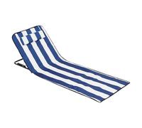 Chdnhe Beach Chair Mat with Adjustable Backrest, Lightweight Folding Beach Sun Lounger, Portable Sunbathing Recliner with 5 Adjustable Heights and Headrest for Holidays Garden Camping Park Festivals