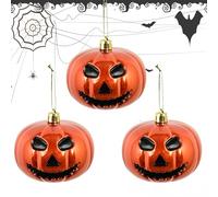Chdnhe Pumpkin Ornaments for Tree - Pumpkin Halloween Tree Decorations,Horror Face Pendants for Outdoor Parties Family Gatherings Front Door