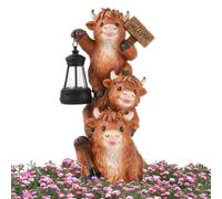 Chdnhe Solar Animals Glowing Resin Ornament with Welcome Sign