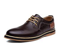 CHDWEY Formal Shoes For Men Men's Casual Leather Shoes Oxford Business Dress Loafers Business Shoes Trend Low Top Lace-Up Casual Men's Shoes(Brown,14)