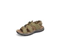 CHDWEY Men Sandals Genuine Leather Men Sandals Summer Beach Shoes Fashion Breathable Men Slippers Causal Shoes(Green,10)