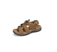 CHDWEY Men Sandals Genuine Leather Men Sandals Summer Beach Shoes Fashion Breathable Men Slippers Causal Shoes(Dark Brown,10)