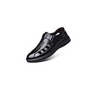 CHDWEY Men Sandals Men's Business Sandals Summer Comfortable Breathable Men's Casual Sandals Outdoor Solid Color Fashion Men's Sports Sandals(Schwarz,8.5 UK)