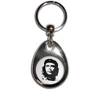 Che Guevara - Chrome Tear Drop Shaped Double Sided Key Ring
