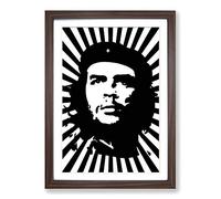 Che Guevara Framed Print | A2 Walnut Framed Wall Art | Ready to Hang | Modern Nature Picture | Living Room Bedroom Lounge Office
