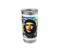 Che Guevara Iconic Portrait Van Gogh Cuba Flag Graphic Stainless Steel Insulated Tumbler
