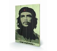 Che Guevara Khaki Green Wooden Wall Art, Multi-Colour, 40 x 59 cm