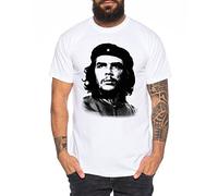 Che Guevara Men's T-Shirt Cuba Comandante Revolution, Farbe2:Weiss;Größe2:Large