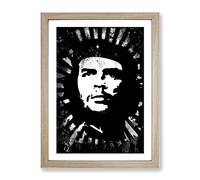 Che Guevara Modern Cb Framed Print | A3 Oak Framed Wall Art | Ready to Hang | Modern Nature Picture | Living Room Bedroom Lounge Office