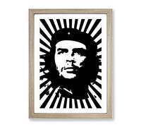 Che Guevara Modern Framed Print | A2 Oak Framed Wall Art | Ready to Hang | Modern Nature Picture | Living Room Bedroom Lounge Office