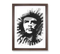Che Guevara V1 Modern Framed Print | A2 Walnut Framed Wall Art | Ready to Hang | Modern Nature Picture | Living Room Bedroom Lounge Office