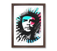 Che Guevara V2 Modern Framed Wall Art Print, Ready to Hang Picture for Living Room Bedroom Home Office Décor, Walnut A2 (64 x 46 cm)