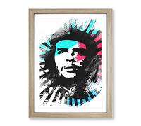 Che Guevara V2 Modern Framed Wall Art Print, Ready to Hang Picture for Living Room Bedroom Home Office Décor, Oak A2 (64 x 46 cm)