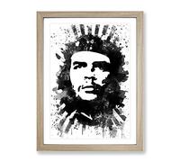 Che Guevara V3 Modern Framed Wall Art Print, Ready to Hang Picture for Living Room Bedroom Home Office Décor, Oak A2 (64 x 46 cm)