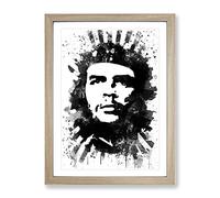 Che Guevara V4 Modern Framed Wall Art Print, Ready to Hang Picture for Living Room Bedroom Home Office Décor, Oak A2 (64 x 46 cm)