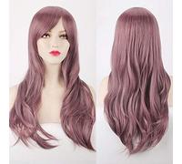 Cheap 70CM 27'' long wavy anime Cosplay Wigs Fake Heat Resistant Synthetic Hair Black Blue Brown Blonde wavy Wigs +wigs cap One Size 14