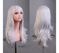 Cheap 70CM 27'' long wavy anime Cosplay Wigs Fake Heat Resistant Synthetic Hair Black Blue Brown Blonde wavy Wigs +wigs cap One Size 3