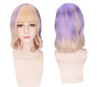 Cheap anime colorful pony Cosplay Wigs Fake Heat Resistant Synthetic Hair purple blue Halloween Christmas Wigs +wigs cap One Size PL-195