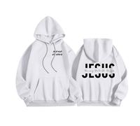 Cheap Hoodie Men's Hoodie with Letter Print, Slim Fit, Casual Pullover for Everyday and Sports All Season Sweatshirt Men Elegant, White, XL