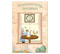 Cheap Housewarming Party Invitations - Pack of 24 cards without envelopes - Ready to Write Invitation to New Home - Double-sided Postcard - Blank lines to fill in invites - Open house or Parties