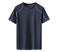 Cheap Items Fashion Men's Tshirts Ice Silk Loose Quick Drying Top Silky Smooth Round Neck Solid Color T Shirt Men Short Sleeve Mens Fashion Clothes Mens Tops Black