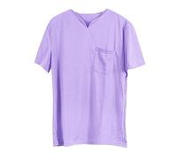 Cheap Items Men Summer Clothes Men's Solid Fitness Large Sports T Shirt Men's Elastic Cotton Pocket Short Sleeve Summer V Neck Shirt Mens Fashion Clothes Big and Tall Tops for Men UK Purple