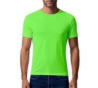 Cheap Items Relaxed Fit T Shirt Men Men's Fashion Spring and Summer Casual Mesh Breathable Short Sleeved Round Neck Solid Color T Shirt Fashion Clothes Big and Tall Mens Tops Green