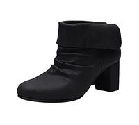 cheap items warehouse deals clearance Winter Ankle Boots for Women Waterproof Side Zipper Safety Boots Premium Chunky Heel Cowgirl Boots Casual Non Slip Trekking high heels for women