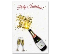 Cheap Party Invitations - Pack of 16 cards without envelopes - Ready to Write card - Blank Invites - Birthday Parties Wedding Reception Christmas New Year Anniversary Engagement Retirement Leaving