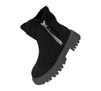 cheap stuff under 1 pound Ladies Winter Boots Snow Boots Side Zipper Walking Boots Warm Fur Lined Wedge Ankle Boots Casual Non Slip Snow Boots Lightweight Low Heel waterproof hiking boots women