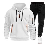 Cheap Stuff Under 1 Pound Mens Tracksuit Full Set 1/4 Zipper Hoodie Top Sweatpants Bottoms Sets Winter Warm Casual Sweatsuit Sets 2 Piece Pullover Joggers Outfits