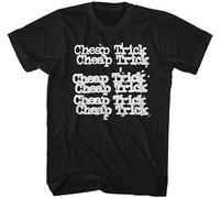 Cheap Trick Repeat Logo Classic Rock Band Licensed Concert Tour Adult T-Shirt Mens T Shirt 100% Cotton Black Size L