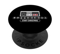 Cheat Code Start Christmas - Gaming Gamer Video Games Xmas PopSockets Adhesive PopGrip