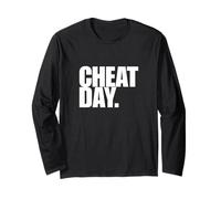 Cheat Day -Pizza Fast Food, Weights, Bodybuilder, Gym Muscle Long Sleeve T-Shirt