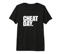 Cheat Day -Pizza Fast Food, Weights, Bodybuilder, Gym Muscle Premium T-Shirt