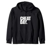 Cheat Day -Pizza Fast Food, Weights, BodyBuilder, Gym Muscle Zip Hoodie