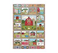Cobble Hill 1000 Piece Puzzle Quilt Country-Sample Poster Included, Earthy Tones (Greens, Browns, Yellows)