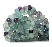 CHEAVIAN 35PCS 10mm Natural Colorful Fluorite Gemstone Round Loose Beads for Jewelry Making DIY Findings 1 Strand 15"