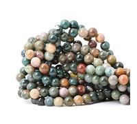 CHEAVIAN 45PCS 8mm Natural Indian Agate Gemstone Round Loose Beads for Jewelry Making DIY 1 Strand 15"
