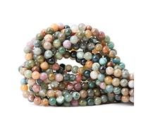 CHEAVIAN 60PCS 6mm Natural Indian Agate Gemstone Round Loose Beads for Jewelry Making DIY 1 Strand 15"
