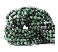 CHEAVIAN 60PCS 6mm Natural Ruby Zoisite Jasper Gemstone Round Loose Beads for Jewelry Making 1 Strand 15"