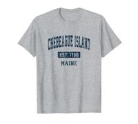 Chebeague Island Maine ME Vintage Sports Established Navy De T-Shirt