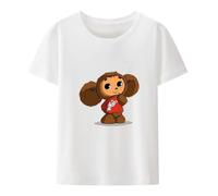 Cheburashka Tshirt Homme Fitness Clothing Modal Short Sleeve Camisetas Men T-Shirt O-Neck Hip Hop Tee Shirt Man White