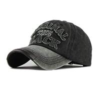 CheChury Distressed Vintage Baseball Cap Unisex Snapback Outdoor Sports Hat Cotton Cap Casual Embroidered Trucker Hat with Leather Black