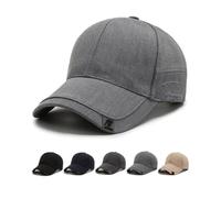 CheChury Men Baseball Cap Adjustable Plain Embroidery Trucker Cap Sports Casual Cap for UK Breathable Sun Hat for Women Unisex,Light Grey