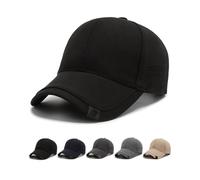 CheChury Men Baseball Cap Adjustable Plain Embroidery Trucker Cap Sports Casual Cap for UK Breathable Sun Hat for Women Unisex,Black